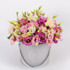 Gray flower box with eustoma
