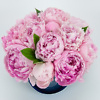 Blue flower box with pink peonies - Image 2