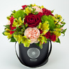 Black flower box Red & Green