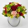 Gray flower box Red & Green