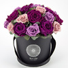 Preserved roses in a black box