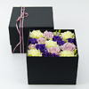 Flower box with violet eustoma. Flower delivery in Vilnius Beatričės Gėlių Namai