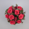 Arrangement with preserved roses and foliage