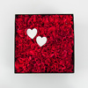 Black flower box with carnations