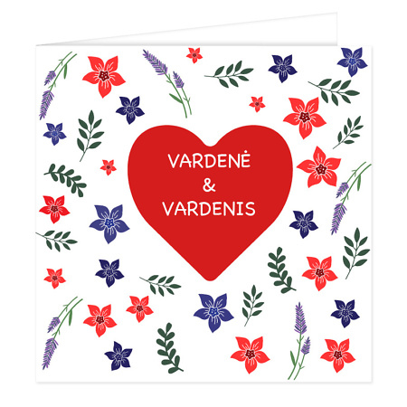 Personalizuojamas atvirukas Raudona širdelė