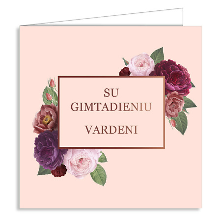 Personalizuojamas gimtadienio atvirukas su Jūsų tekstu viršelyje