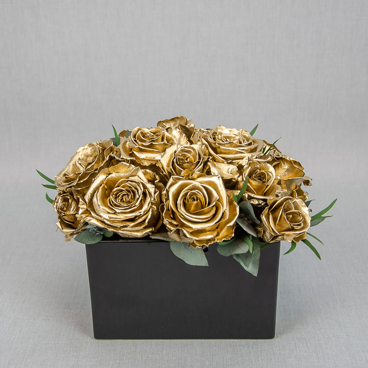 Preserved floral arrangement Gold & Black - Image 2