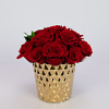 Preserved floral arrangement Red & Gold