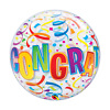 Skaidrus bubble balionas "Congratulations"