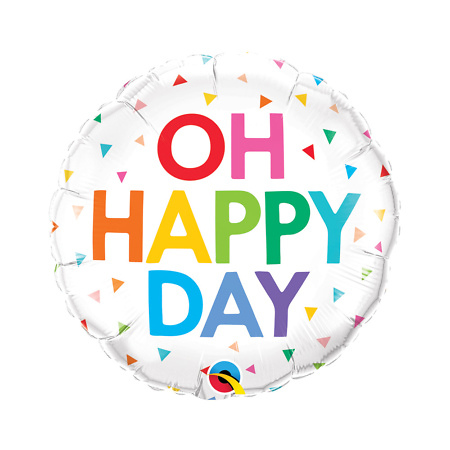 Folinis balionas "Oh Happy Day Rainbow Confetti"