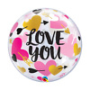 Skaidrus bubble balionas "Love You Hearts & Arrows"