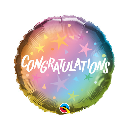 Congratulations Ombre & Stars Foil Balloon