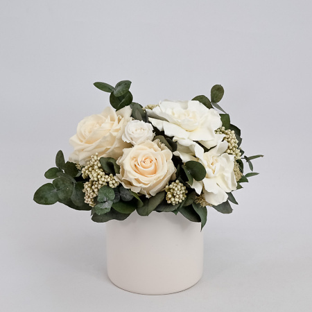 Preserved rose arrangement White Pearl